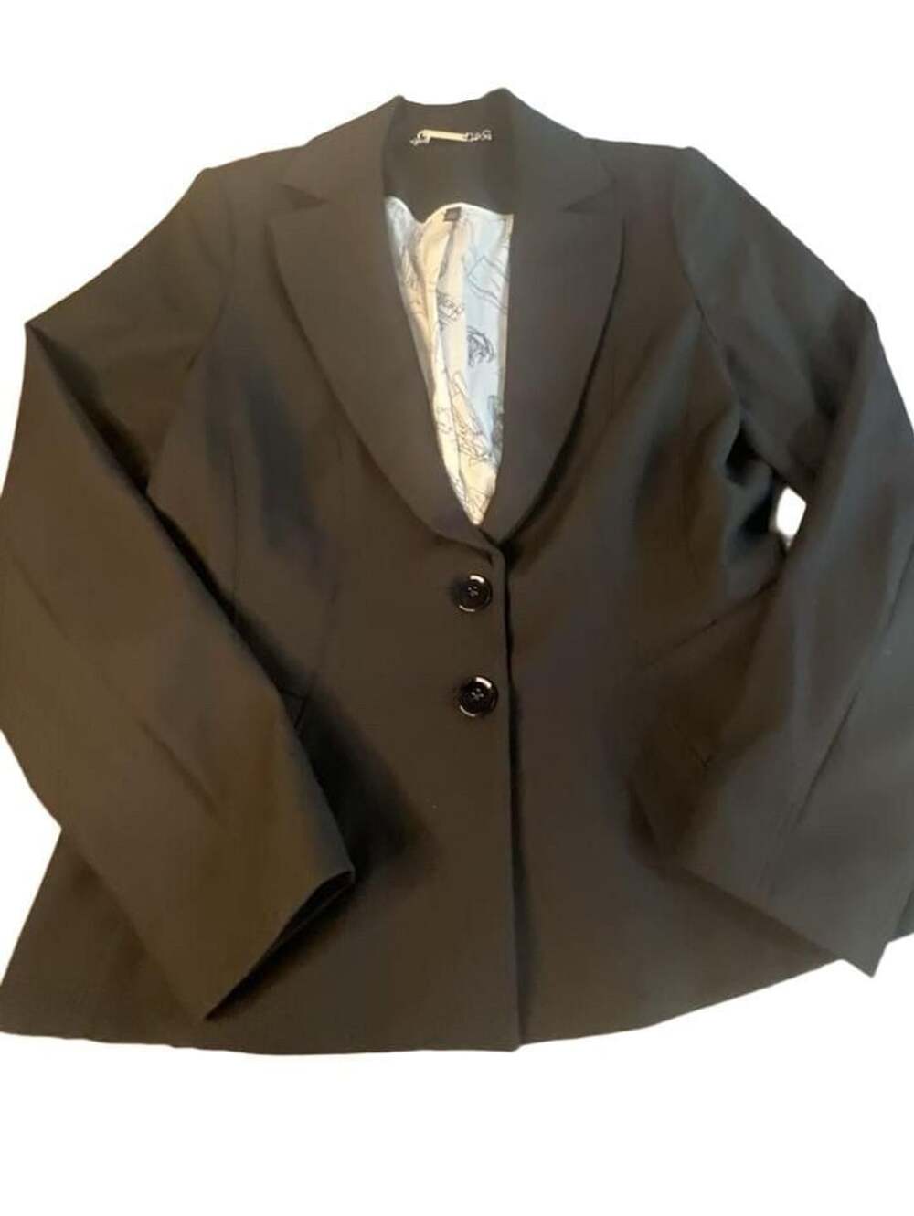 WHBM Signature Blazer Size 10 Black Cotton Blend Tailored Jacket